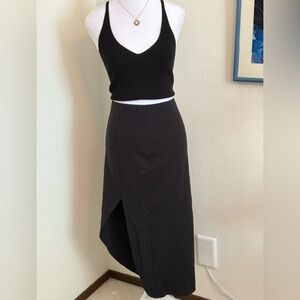 Abercrombie & Fitch Fitted Slit Asymmetrical Tulip Skirt